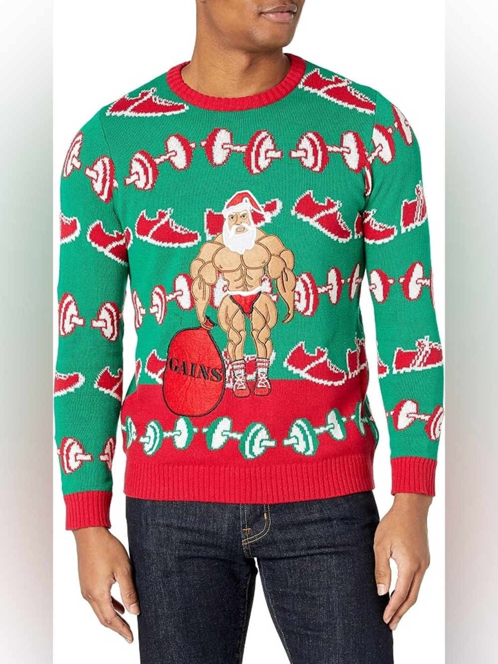 99 Jane Street Bodybuilder Christmas Sweater Size Large 100% cotton